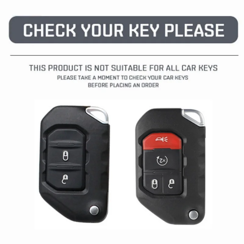 2 4Buttons For JEEP Grand Cherokee Gladiator Wrangler JT JLU TJ JL Renegade Compass Key Case Shell Cover Holder Keychain Keyless