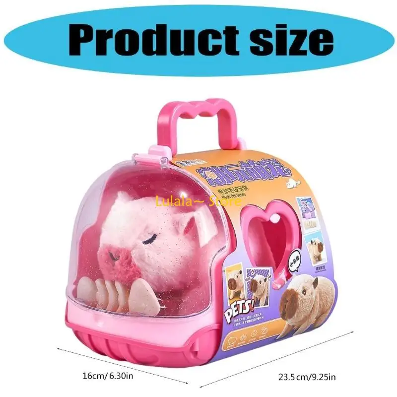 Y4QA Elektryczne zwierzę domowe Kapibara Pluszowe figurki lalki z chodzeniem i dźwiękiem Bezpieczne i zabawne Podnieś zabawkę i