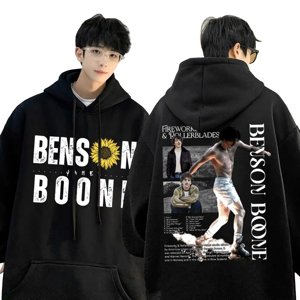 

Singer Benson Boone Fireworks & Rollerblades 2024 Tour Hoodie Men's Women Fashion Oversized Sweatshirt Men's Hip Hop Streetwear