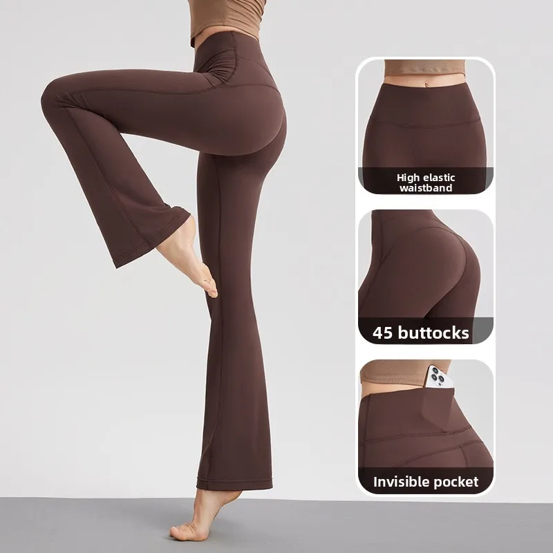 

High Waist Buttock Lifting Flared pants Sports Fitness Yoga pants Wide Leg leggings women Pilates Outdoor Wear spring and summe