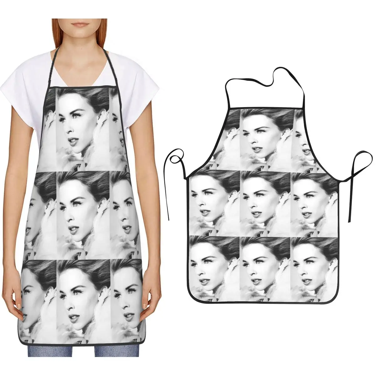 Kylie Minogue - Collage Aprons Chef Cooking Cuisine Tablier Bib Kitchen Cleaning Pinafore for Women Men Gardening