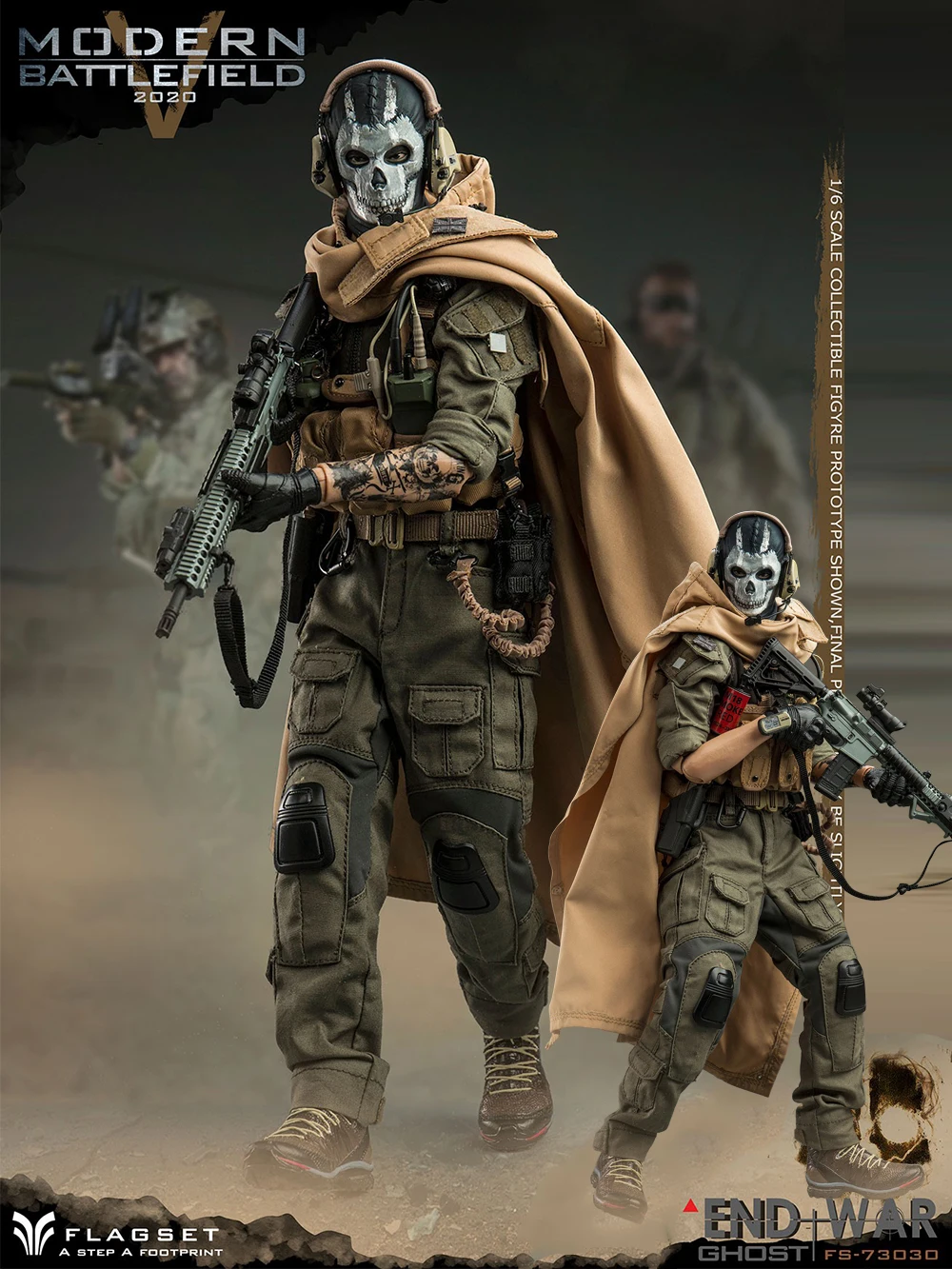 ViiKONDO 1/6 Flagset FS 73030 Ghost Action Figure Modern Battle Death End War COD Military Army Men Model 12inch Toy Collection