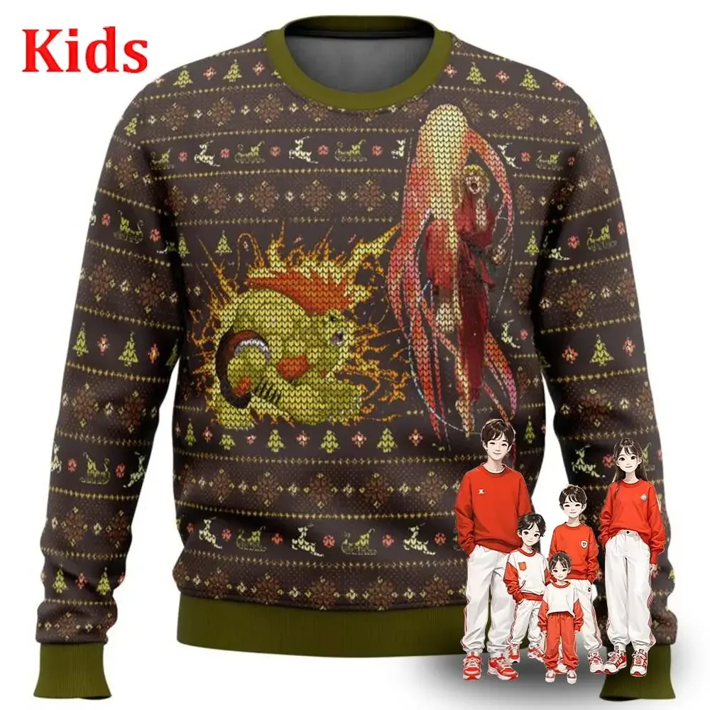 Street Fighter Classic Collection Ugly Christmas Sweater Christmas Sweater Gift Santa Claus Pullover Kids 3D Sweatshirt And Top