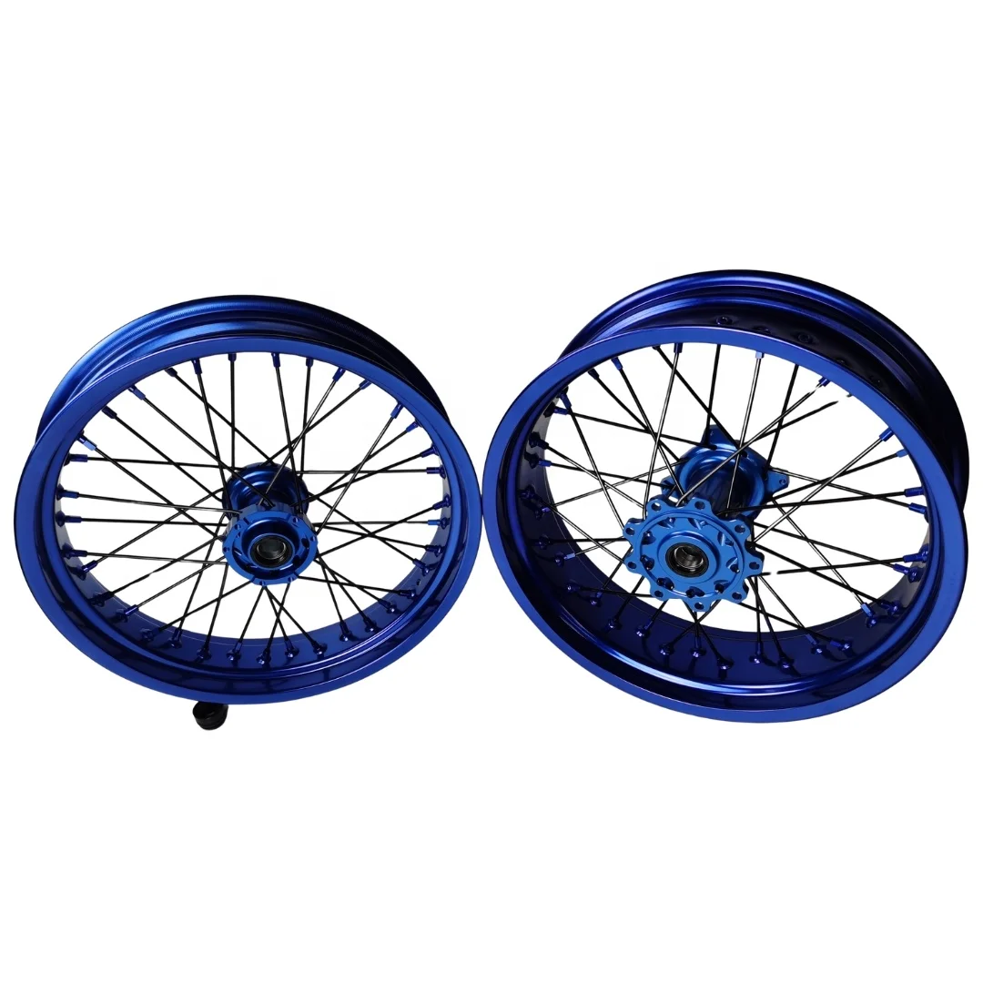 

High Performance CNC Spokes Aluminum Alloy Wheels 17 Inch Supermoto Wheels Rims Set for Off-road Motard