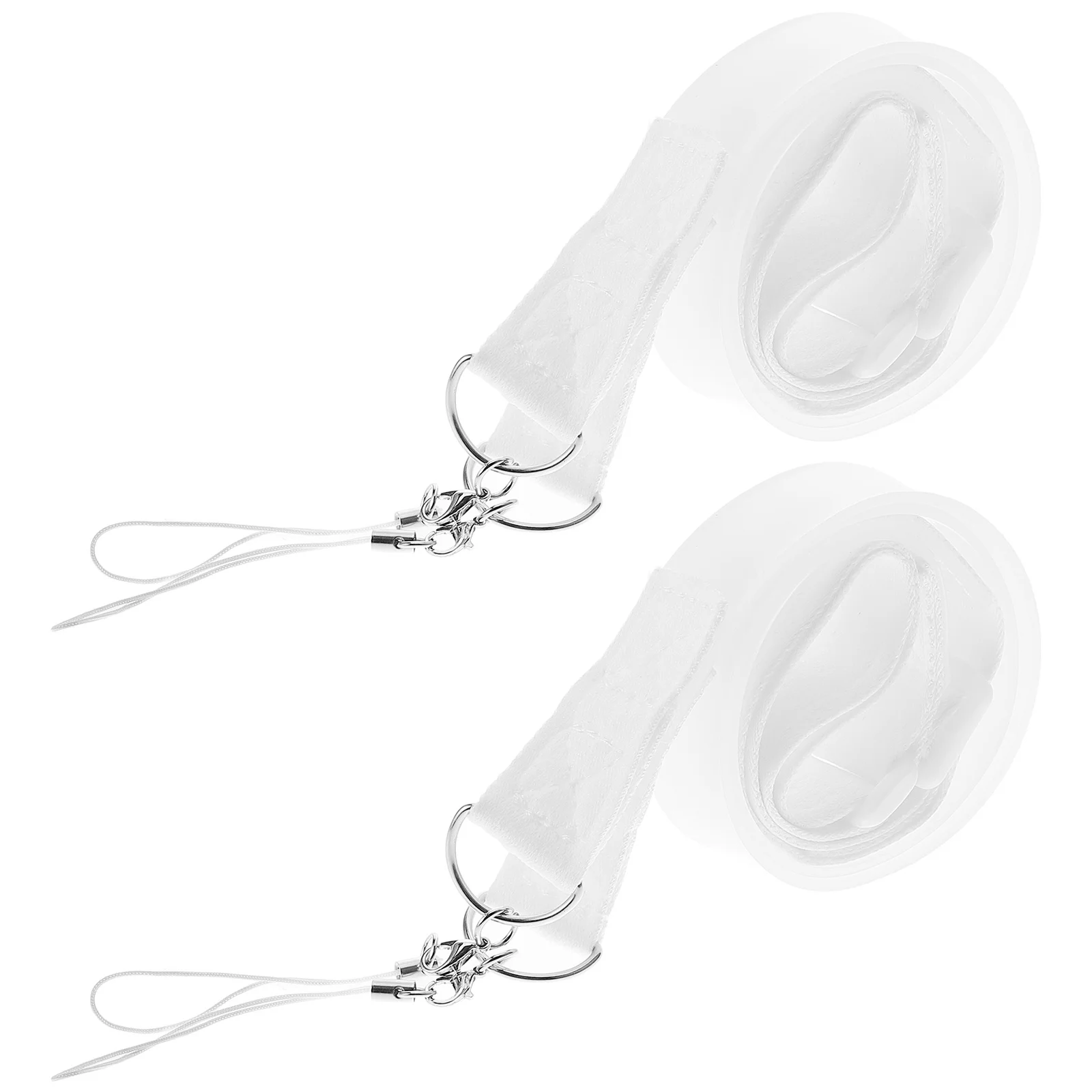 

2Pcs Matte Silicone Lanyard with Dual Hooks Adjustable Length Id Badge Holder Comfortable Neck Strap for Office Teacher Use