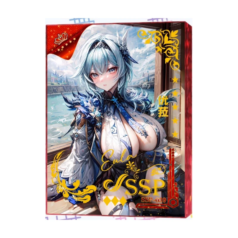 Incontra la dea serie Ssp Albedo Kamisato Ayaka personaggio Anime Rare Bronzing Collection Flash Card Cartoon Toy regalo di natale