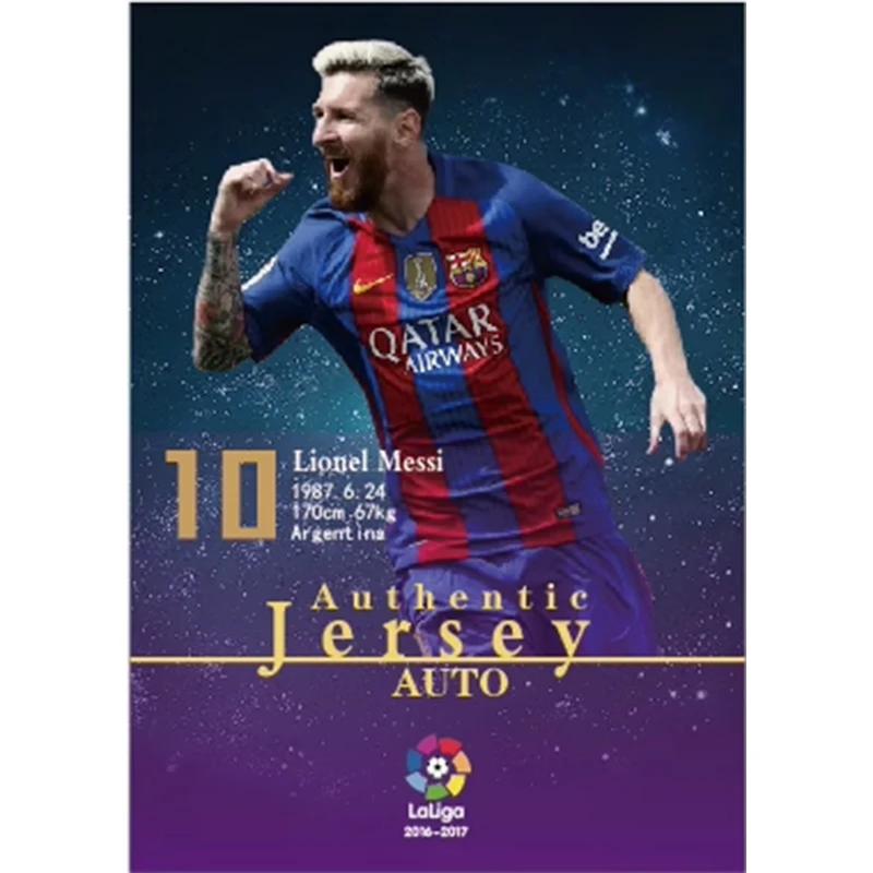 2025 nuevo Panini Diy fútbol firma Ballsuperstar tarjeta de colección Messi Ronaldo Neymar tarjetas de parche regalo de seguidor