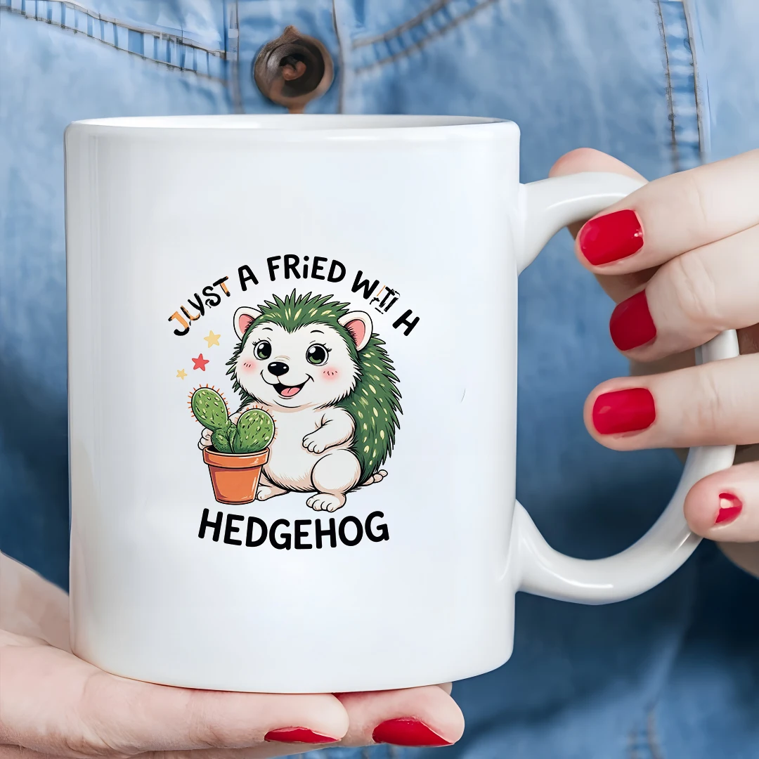 11オンスの漫画風ハリネズミマグカップ、子供用冷温両用カップ、クリスマスプレゼント、家族・オフィス用マグカップ