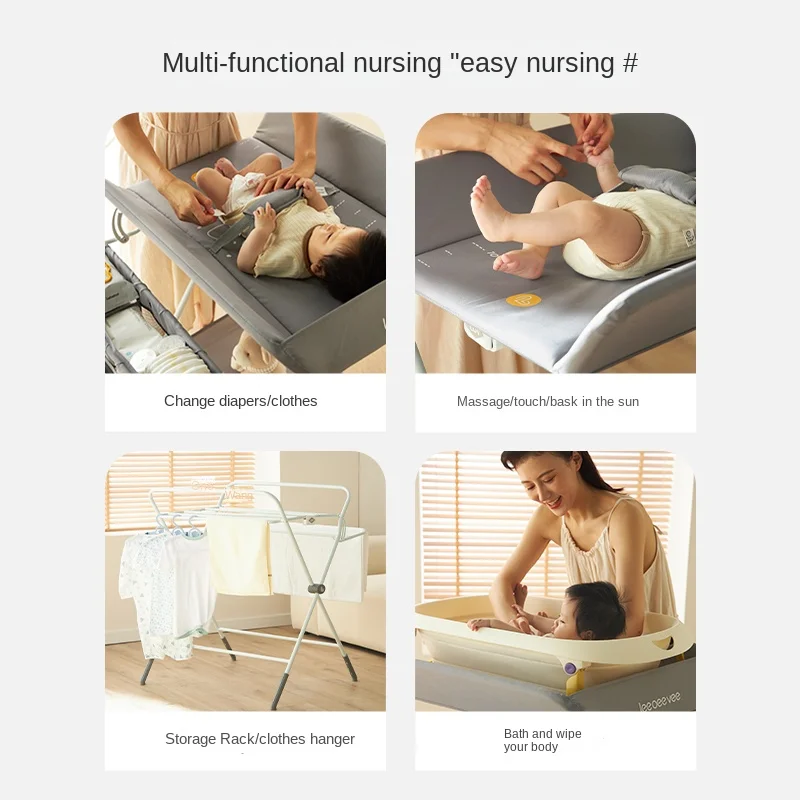 Yy Movable Folding Baby Bed Changing Bath Newborn Diaper Changing Massage