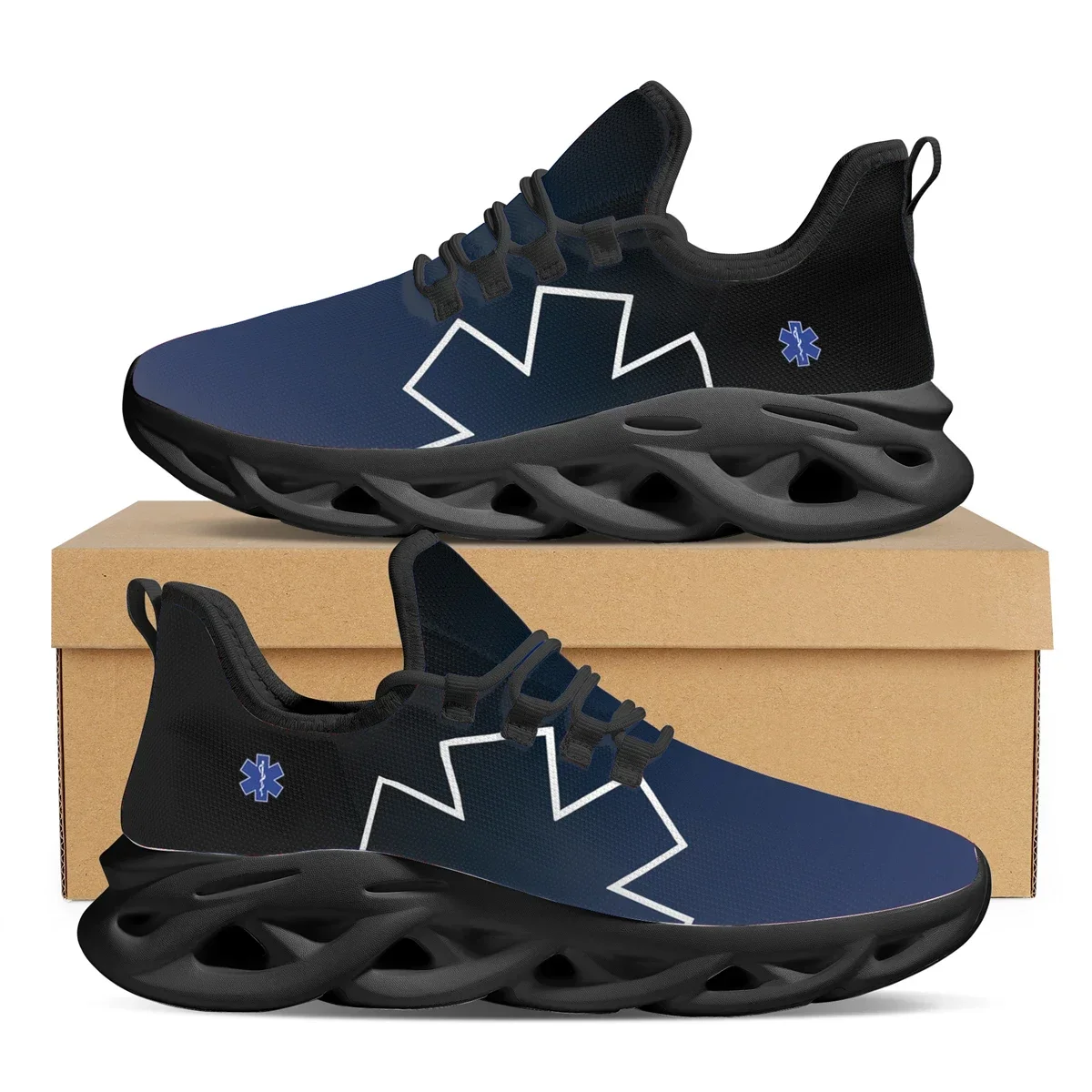 

3D Doctor Nurse Dentist Print Flat Shoes Personality Gradient Bear Pattern Sneakers Breathable Lightweight Winter Lace-Up Shoes