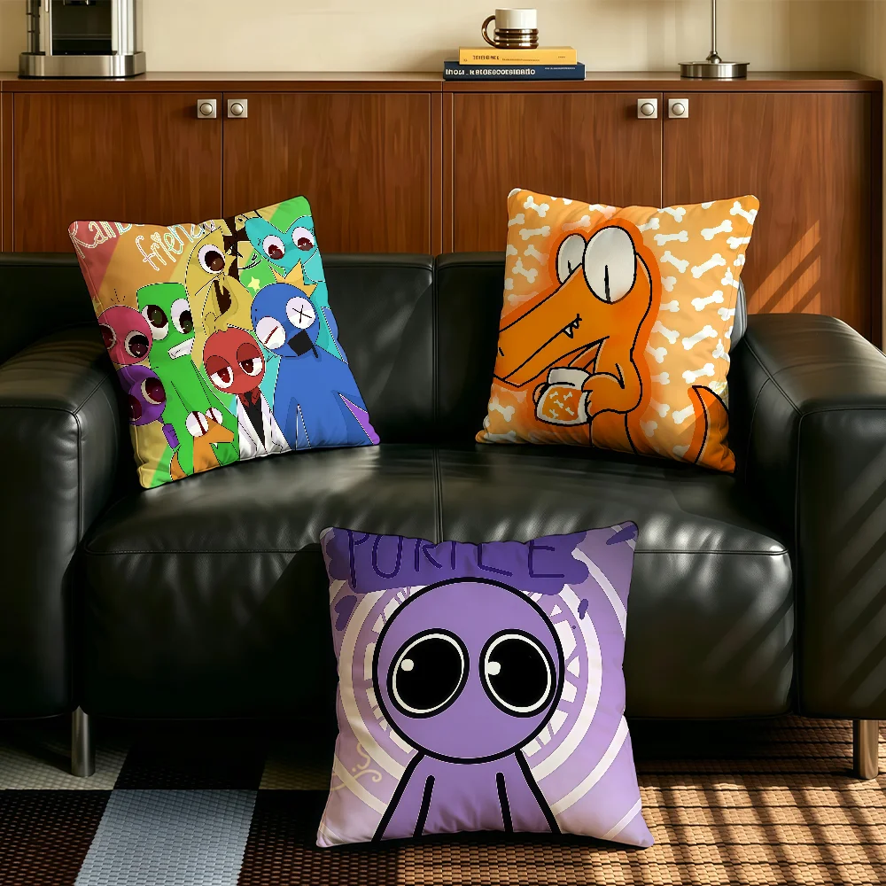 Game R-Rainbow F-Friends cushion cover Comfortable Decorative For Bedroom Living room Dormitory Picnic and Holiday Decoration