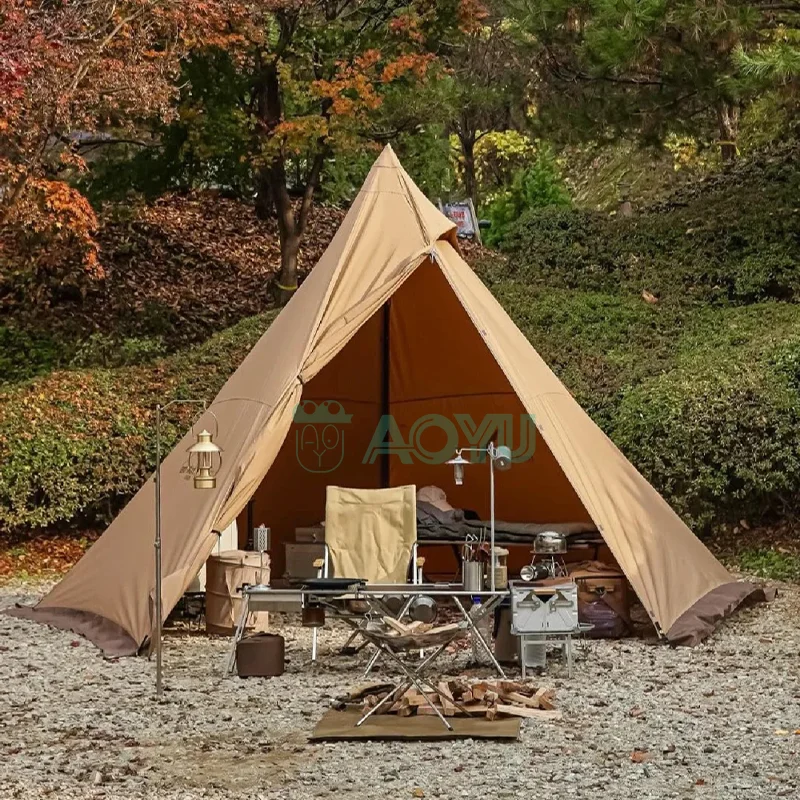 

Aoyu Mountain Waterproof Tents Safari Luxury Picnic Camping Tent Waterproof Outdoor Glamping Bell Tent 5m