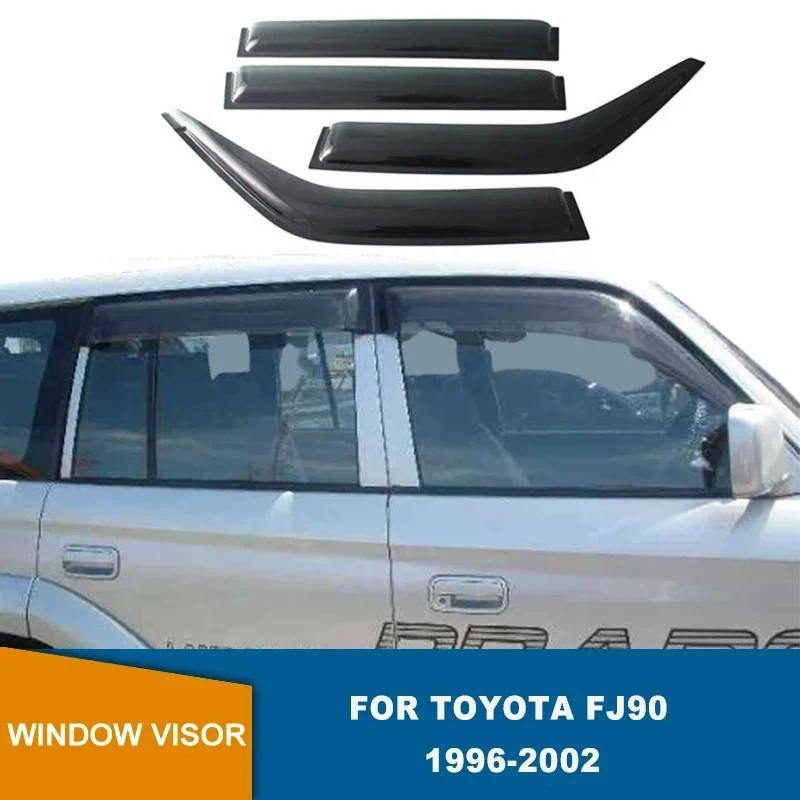 Window Deflectors For Toyota Land Cruiser Prado 90 Fj90 LC90 LC95 1996 1997 1998 1999 2000 2001 2002 Weathershields Door Visor