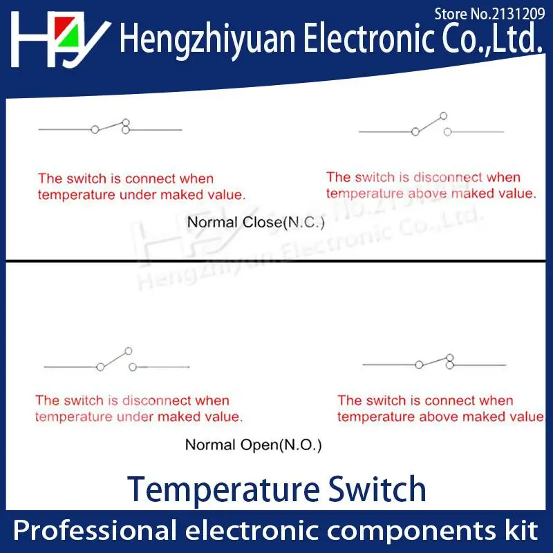 Thermostat Thermal Protector Fuses KSD9700 250V 5A 10A 45C 50C 55C 60C 65C 70C 75C 80C 85C 90C 95C 100C  110C 115C 125C 140C N/C