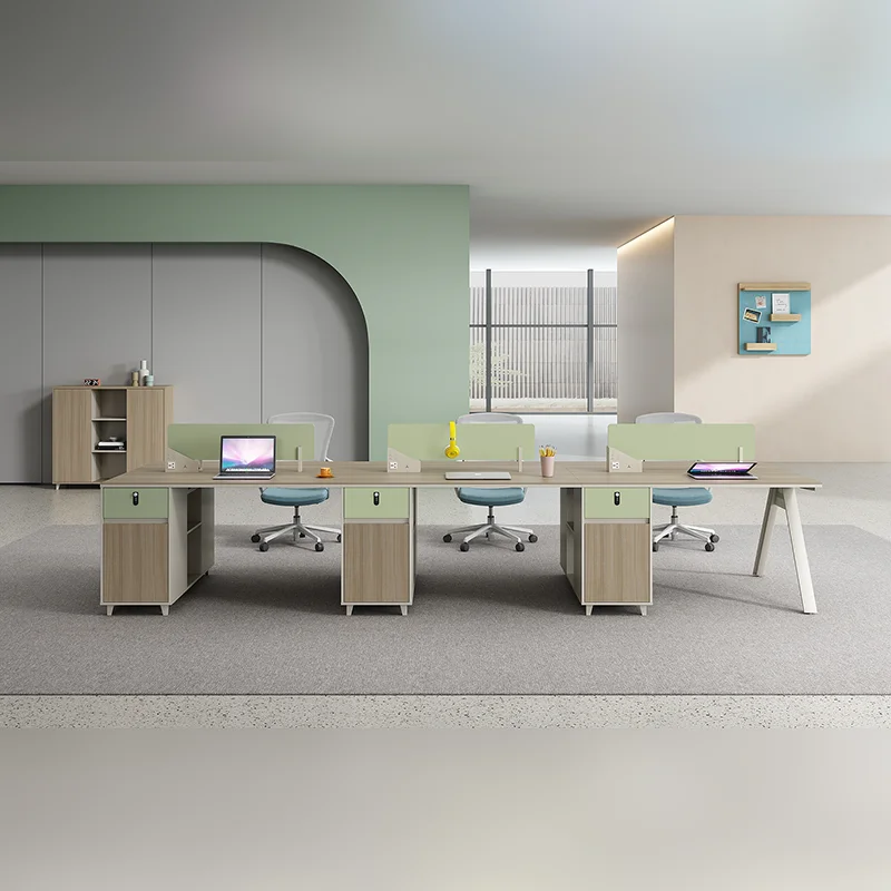#Modern Ergonomic Convertible Durable Office Furniture Computer Staff Desk 4 Person Table