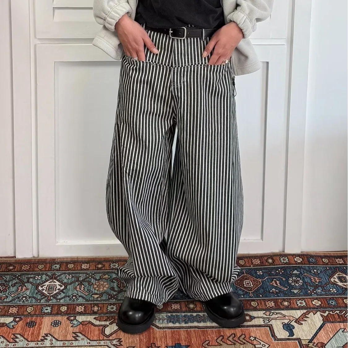 

Мужские свободные брюки прямого кроя для повседневной носки, осенне-зимние, больших размеров, удобные, свободные, струящиеся, широкие штаны с ретро-полосками