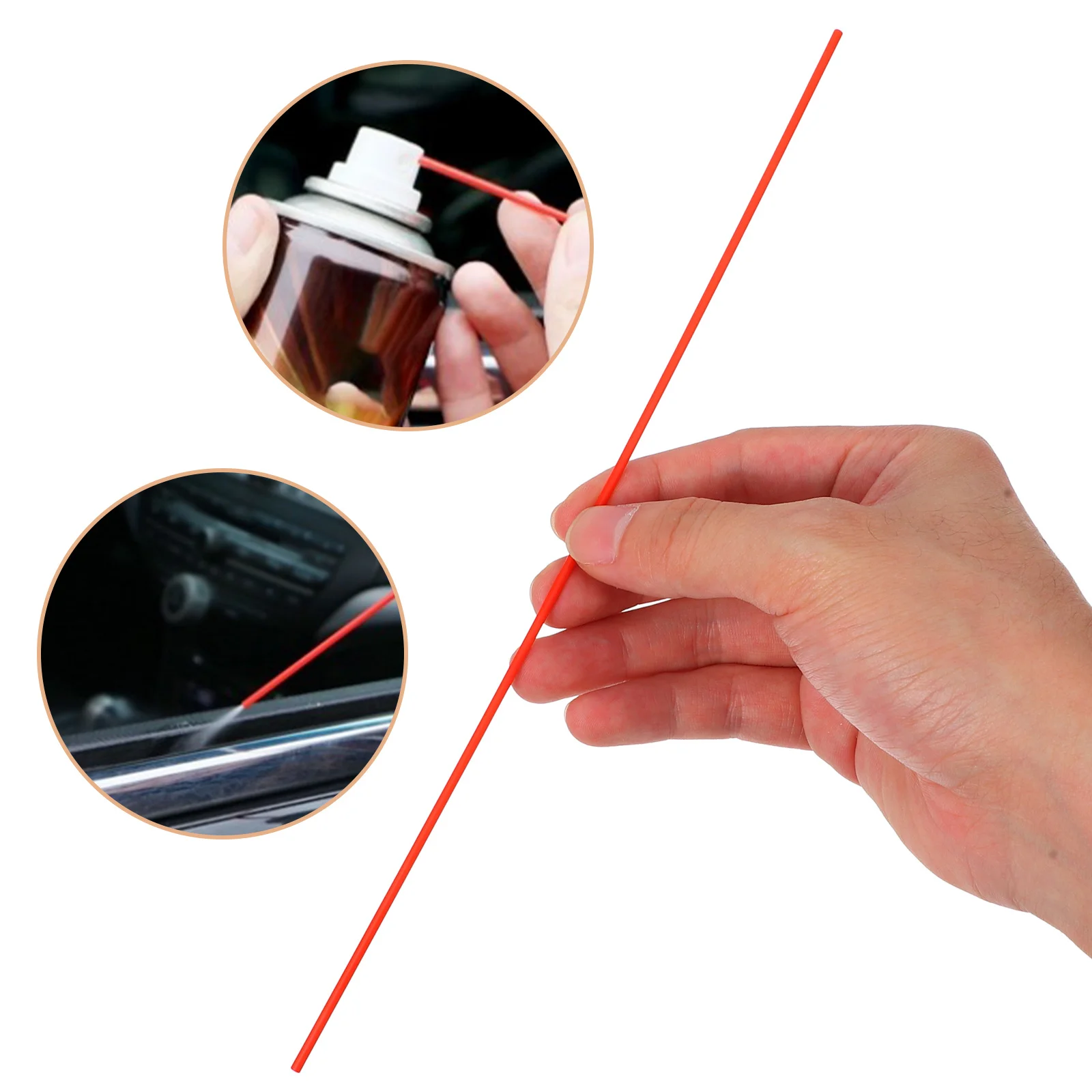 

60Pcs Red Lubricant Sprayer Nozzle Extension Tubes Long Straw for Accurate Spray Automotive Cleaner Rust Remover