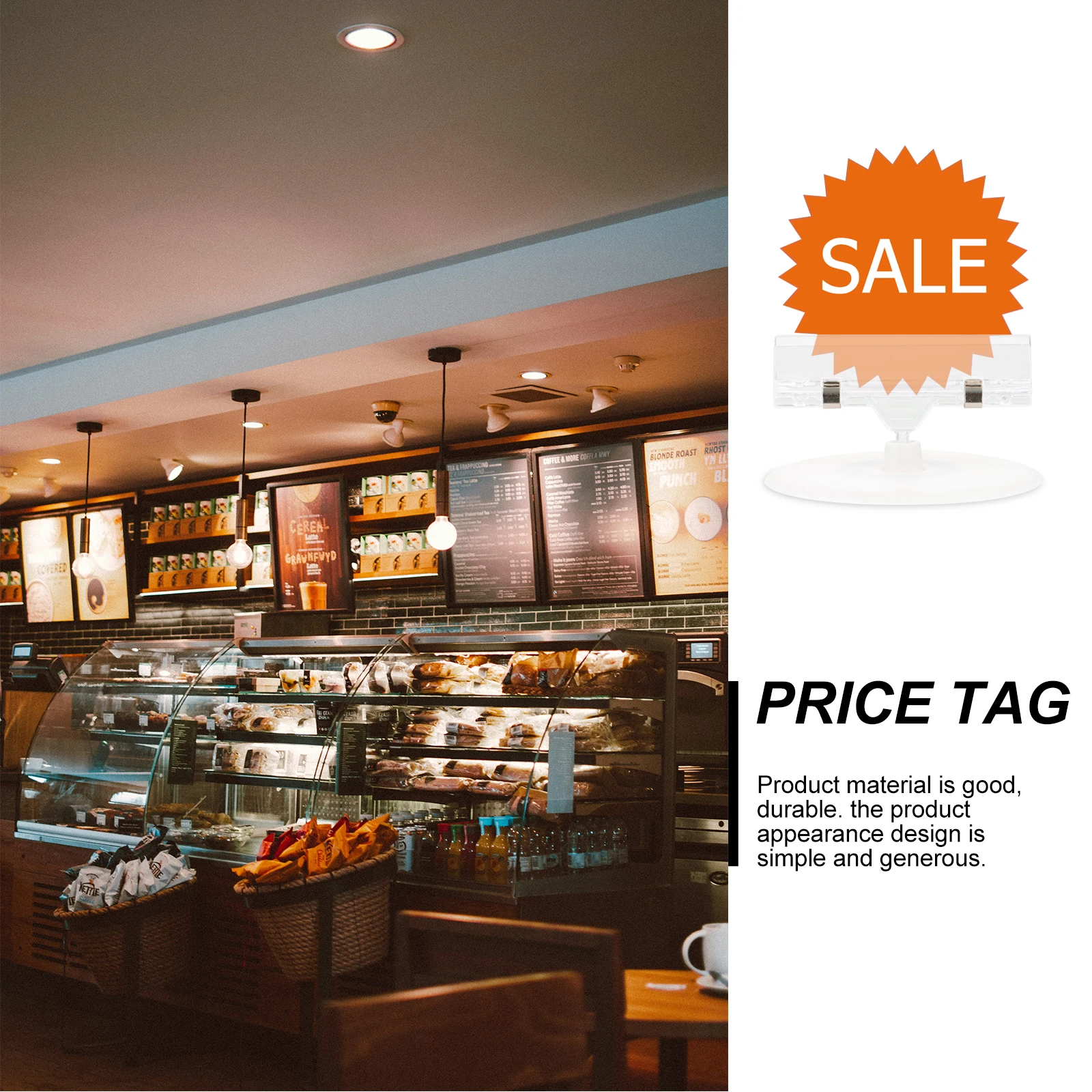 

4pcs Advertising Label Rack Price Tag Holder Clip Premium ABS Shops Restaurants Weddings Banquets Retail