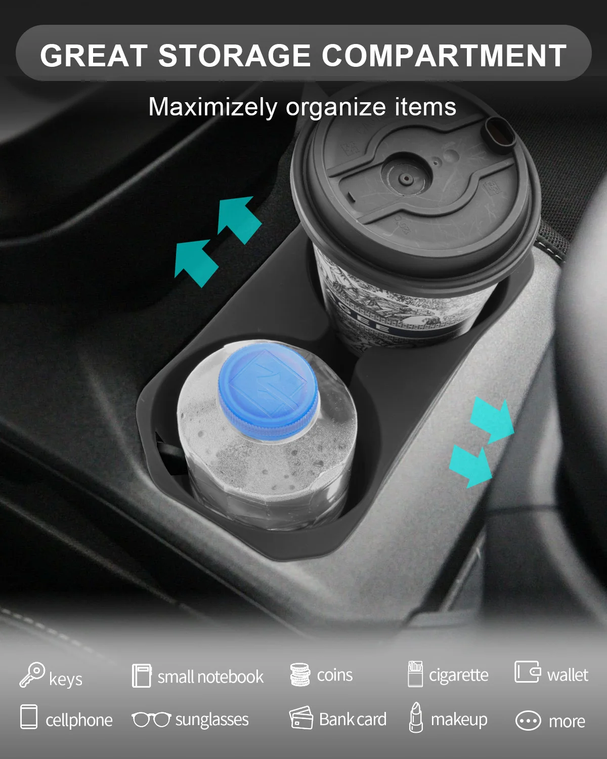 RUIYA für Toyota C-HR EV (SE/XSE) 2026 2027 Auto-Mittelkonsolen-Aufbewahrungsbox Auto-Innenraum-Aufbewahrung Toyota C-HR EV Zubehör – Detail 10