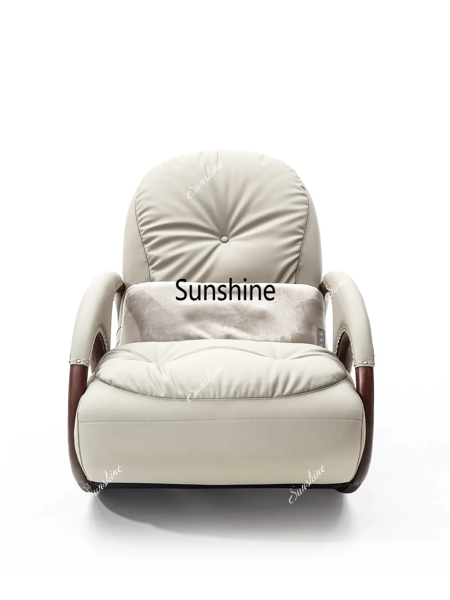 

YDesign solid wood leather recliner massage rocking leisure sofa small apartment