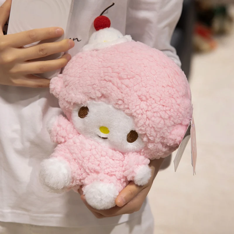 サンリオピアノ羊ぬいぐるみペンダント小銭入れかわいいピンク羊ぬいぐるみキーホルダー女の子睡眠コンパニオンおもちゃ