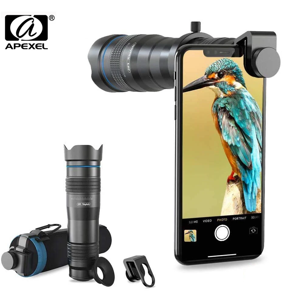 

APEXEL 28X HD Phone Zoom Telephoto Lens Professional Monocular Telescope Lenses With Selfie Tripod For iPhone all Smartphones