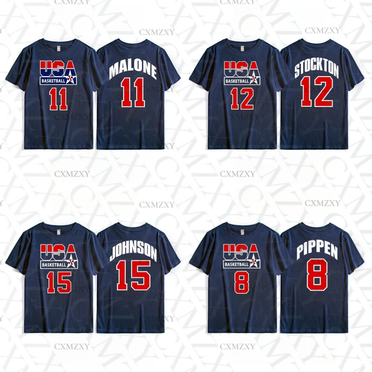 

1992 Dream Team T-shirt American Men's Basketball Training Top Vintage Dream One Sports Casual Cotton Short Sleeves Oversize Top