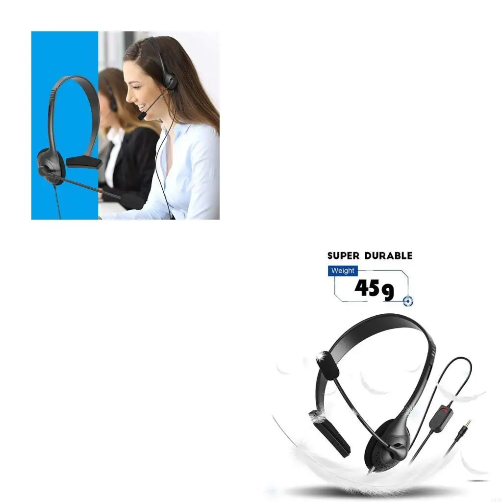 462E Phone Headset with Microphone Noise Cancelling & Volume Control, Telephone Headset for Office, Clear Chat, Comfort