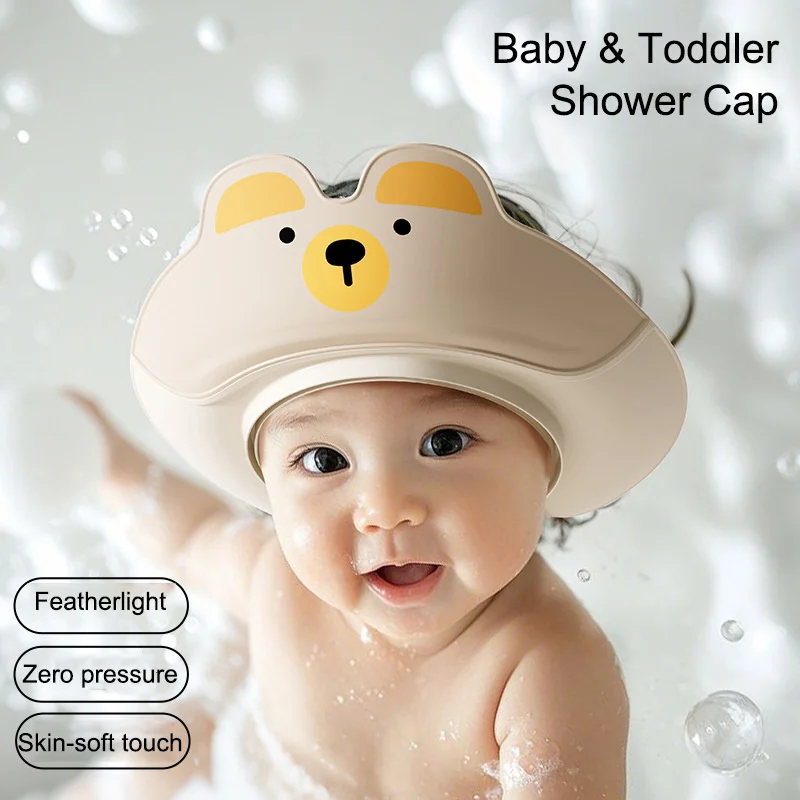 

Шапочка для душа для малышей и малышей, шапочка для мытья волос ребенка — водонепроницаемая защита ушей для младенцев и малышей