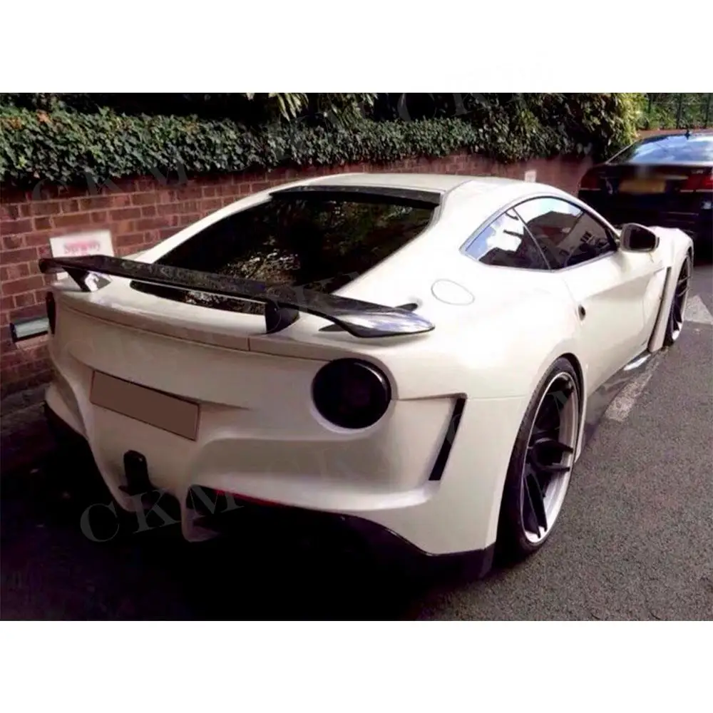 Fibra de carbono/FRP negro labio de maletero alerón de barbilla decoración de ala para Ferrari F12 Berlinetta 2013-2016 alerón trasero estilo de coche