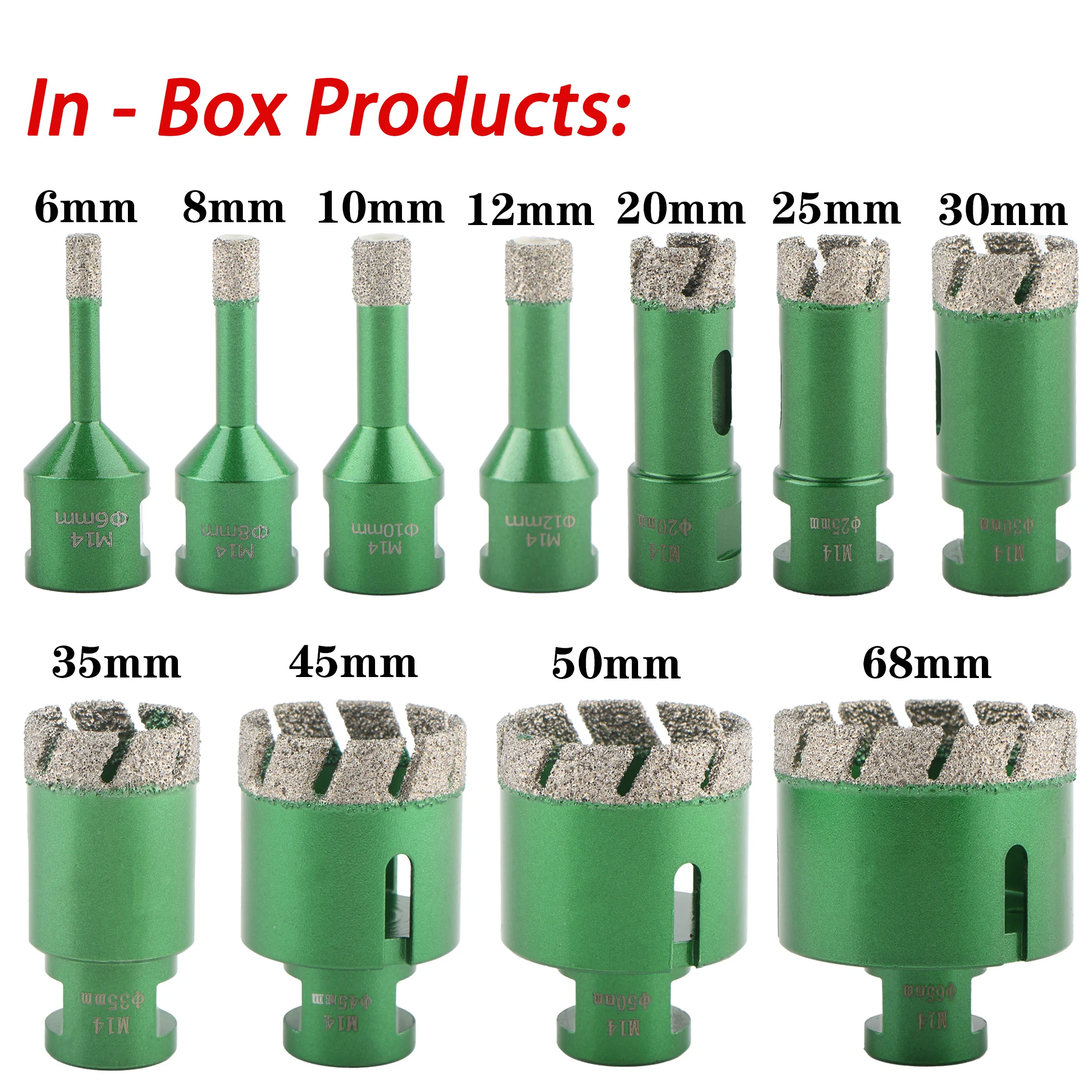 4/5/12/13 قطعة M14 موضوع فراغ صنع من النحاس الماس مثقاب جاف الأساسية بت هول المنشار نوع الإعصار لبلاط البورسلين الجرانيت الرخام #2