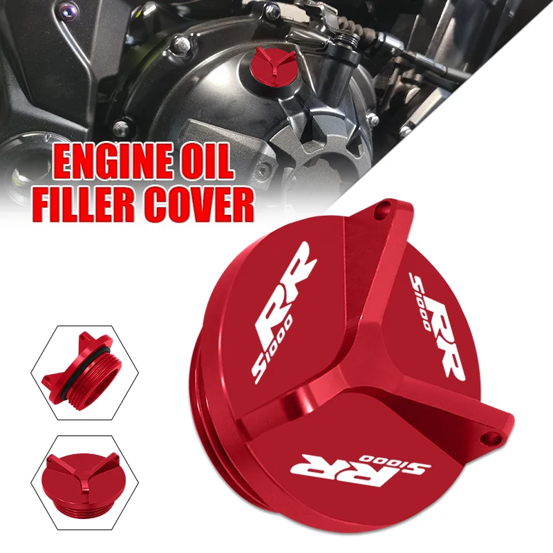 NEW For S1000RR s1000rr S 1000RR 2009-2024 2023 CNC Aluminum Motorcycle Engine Oil Filler Cup Plug Cover Cap Screw Accessories