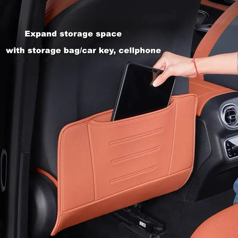 سيارة المقعد الخلفي الظهر وسادة جلدية مكافحة ركلة الغطاء الواقي الكسوة لمرسيدس بنز C الفئة W206 GLC X254 2022-2025 اكسسوارات