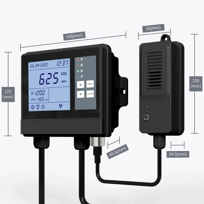 Professional Hydroponics Environment Mushroom Greenhouse 0-10000PPM CO2 Monitoring Controller for Grow Room