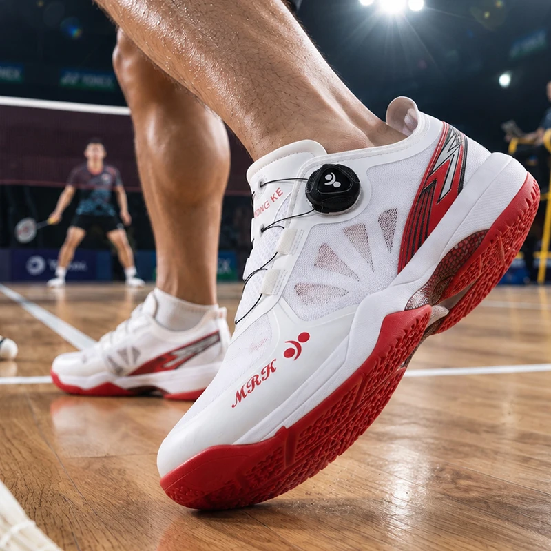 Original Brand Comfortable Breath Badminton Training Athletic Shoe Designer Quick Lacing Table Tennis Shoe Unisex Court Gym Shoe