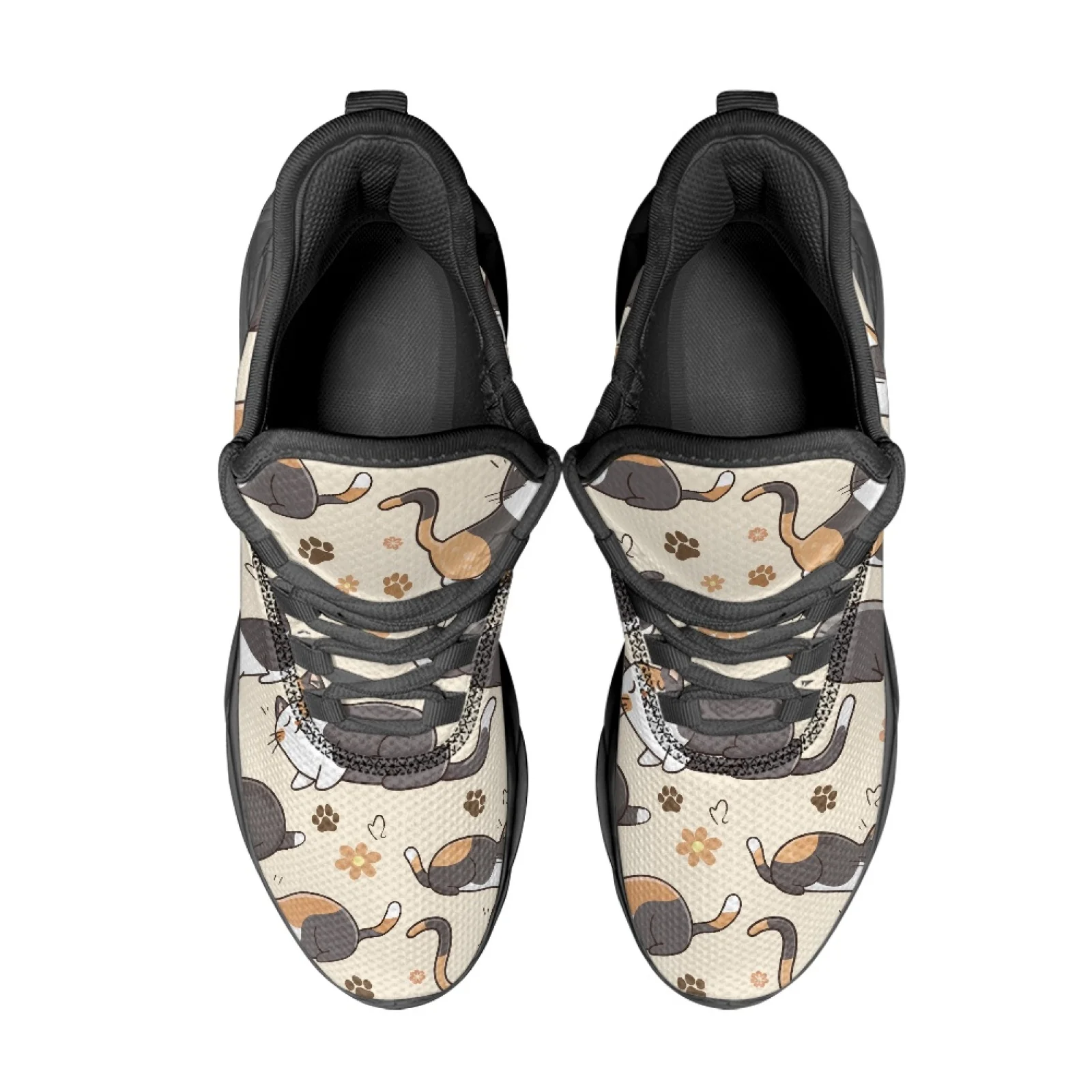 PENSTROLL Calico Cat Paws Fashion Sneakers Mesh & EVA Blade Sneakers Lace-Up Running Shoes for Mens