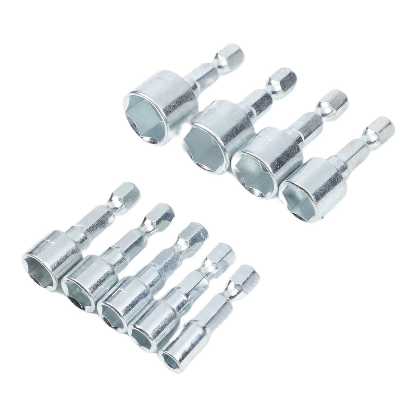 Hex Shank Sockets AS SHOWN Socket Wrench Set 5mm-13mm 9 Sockets 13-piece Hex Shank Design Carbon Steel Metric Sizes