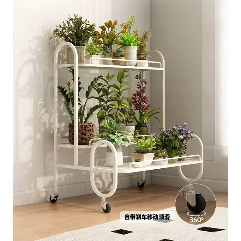 

CL flower rack, balcony , cream wind floor-to-ceiling , living room wrought iron movable plant display rack