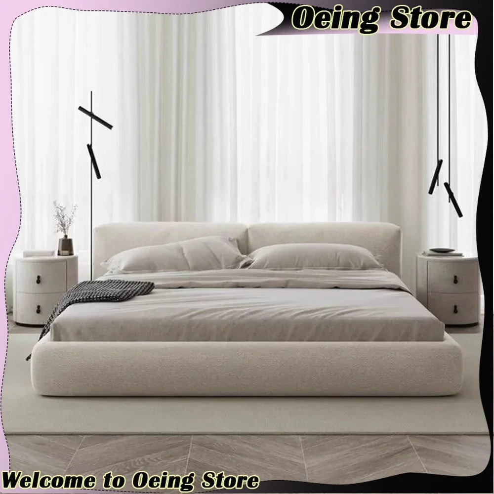 

Fancy White Minimalist Bed Frames Upholstered Nightstands French Modern Bed Lounge Sleeping Muebles Para El Hogar Home Furniture