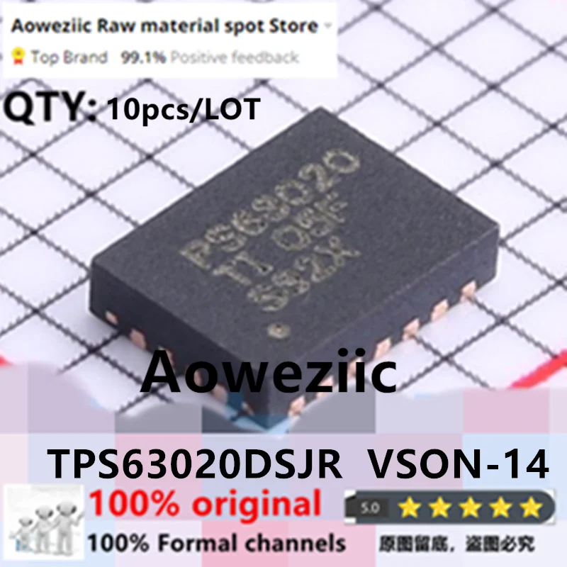 Aoweziic  2023+  100% New Imported Original  TPS63020DSJR   PS63020  VSON-14  Boost Converter Chip