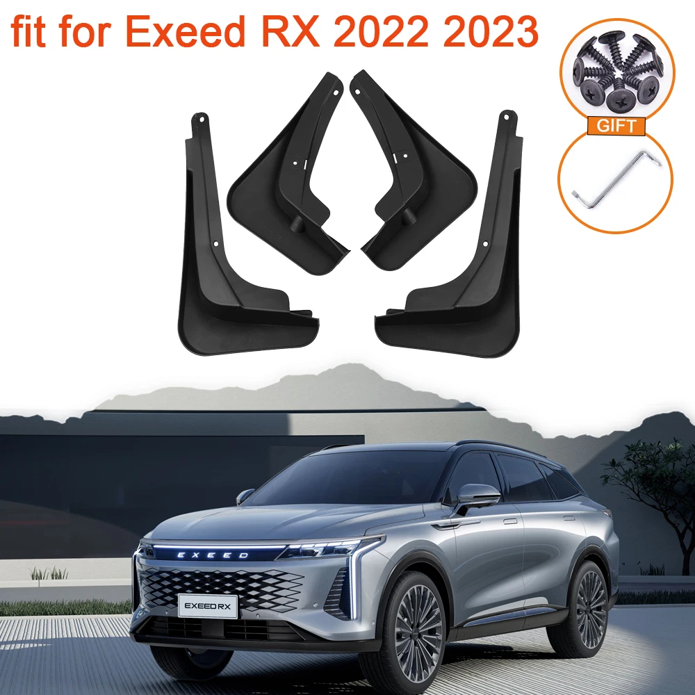 

4x for Exeed RX 2022 Yaoguang Omoda C9 2023 2024 Accessories Mudguards Upgrade Anti-splash Front Rear Wheels Fender Mudflap Part