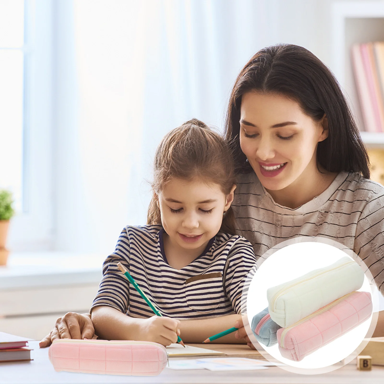 

3Pcs Pencil Case Large Capacity Multifunctional Pen Bag Portable Stationery Organizer Zipper Pencil Pouch for School Office Use