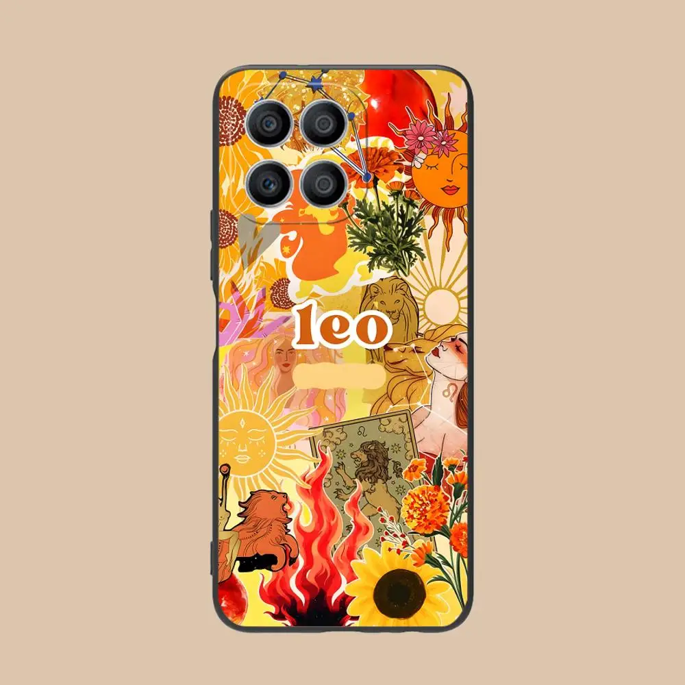 حافظة هاتف محمول بعلامة زودياك ليو لهاتف Honor 90 80 70 60 50 30 20 10 9 8 7 Pro S SE Lite 5G غطاء طباعة ملون فاخر جدًا #6