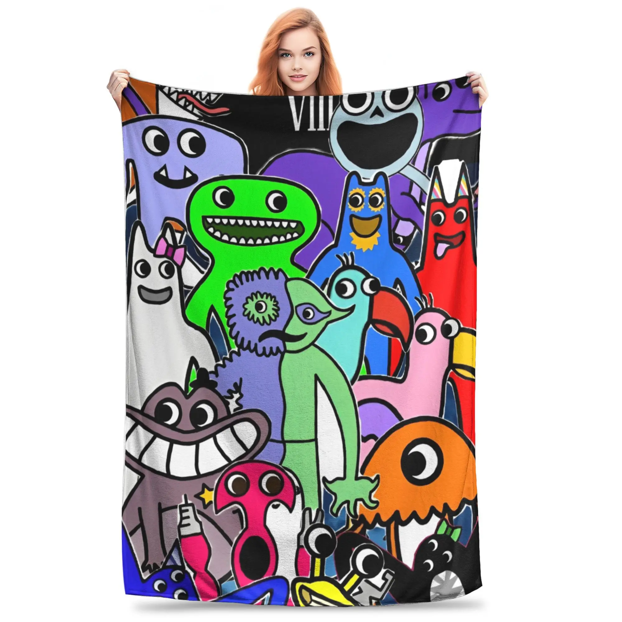 Manta de juego de terror Garten of Banban para sofá, manta de felpa suave y acogedora, colchas de varios tamaños de 50x60 pulgadas para todas las estaciones