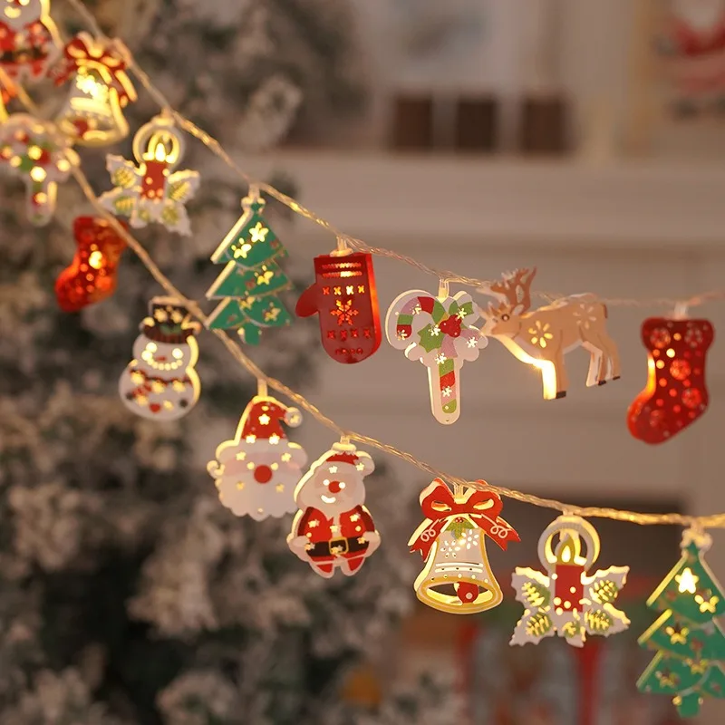 Christmas Deer Snowflake LED String Lights Battery/USB Powered Fairy Lights Xmas Ornament Decoration 2026 Navidad Gifts New Year