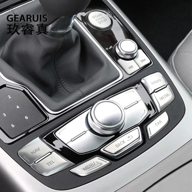 Car Electronic Handbrake Engine Start Stop Central control Gear Switch button Sticker For Audi RS6 RS7 S6 S7 C7 2012-2018 A6 A7
