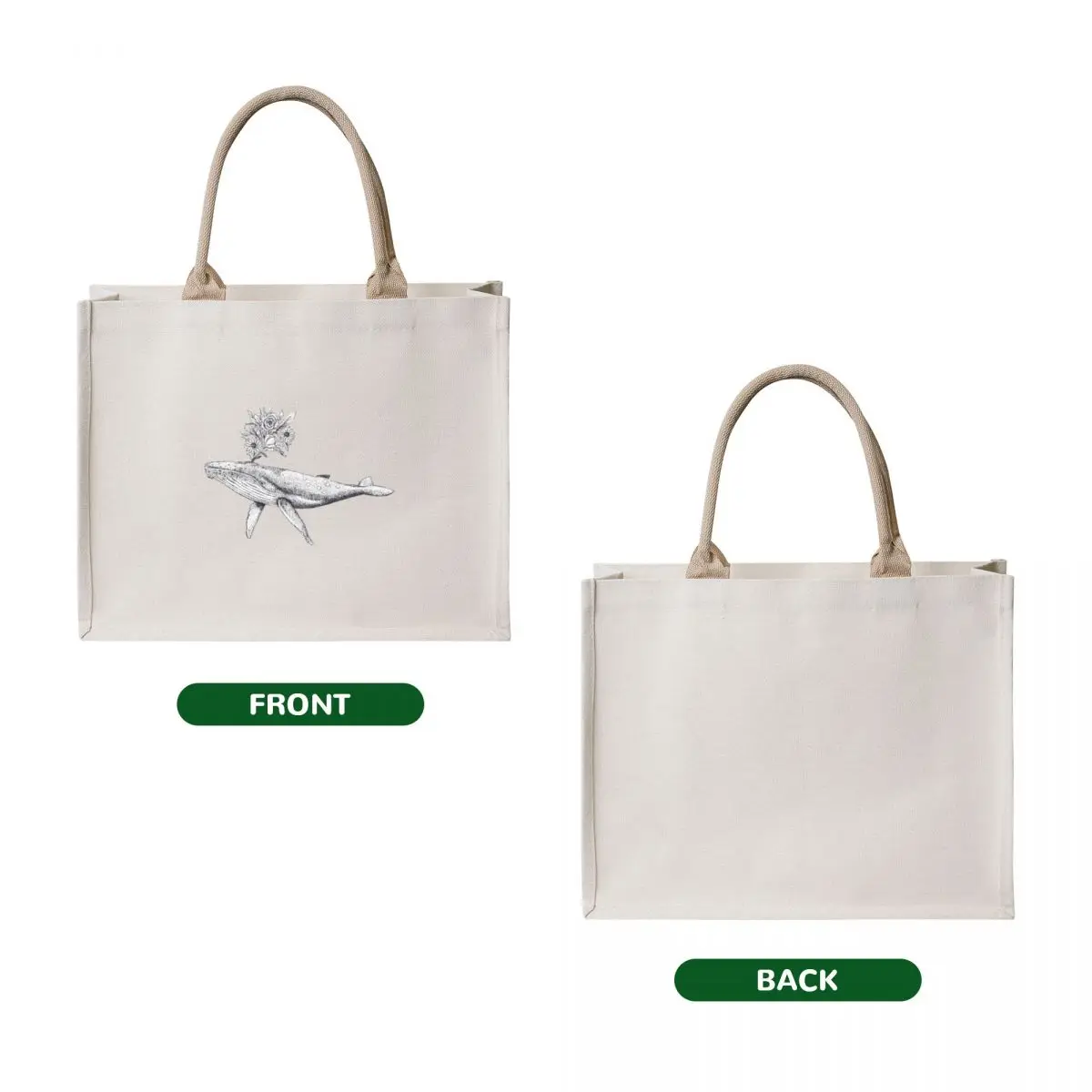 Whale Tote Bag tote bag men's Portable shopping bag Lady bags
