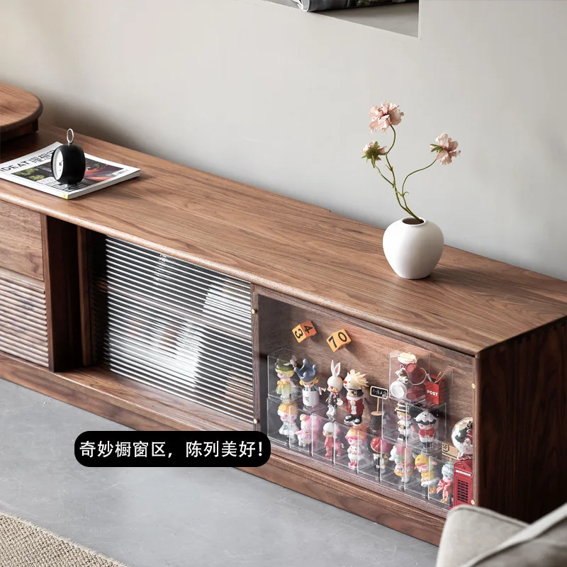 أمريكا الشمالية الجوز الأسود الشمال الخشب الصلب تلسكوبي خزانة تلفزيون مزيج الهبوط #4