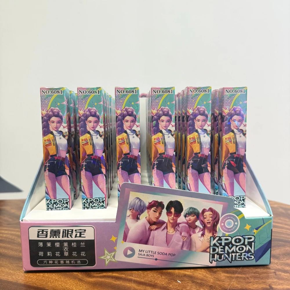 6/36p Kpop Demon Hunters Pena Gel Lucu 0.5mm Alat Tulis Kartun Anime Perlengkapan Sekolah Kantor Hadiah Pesta