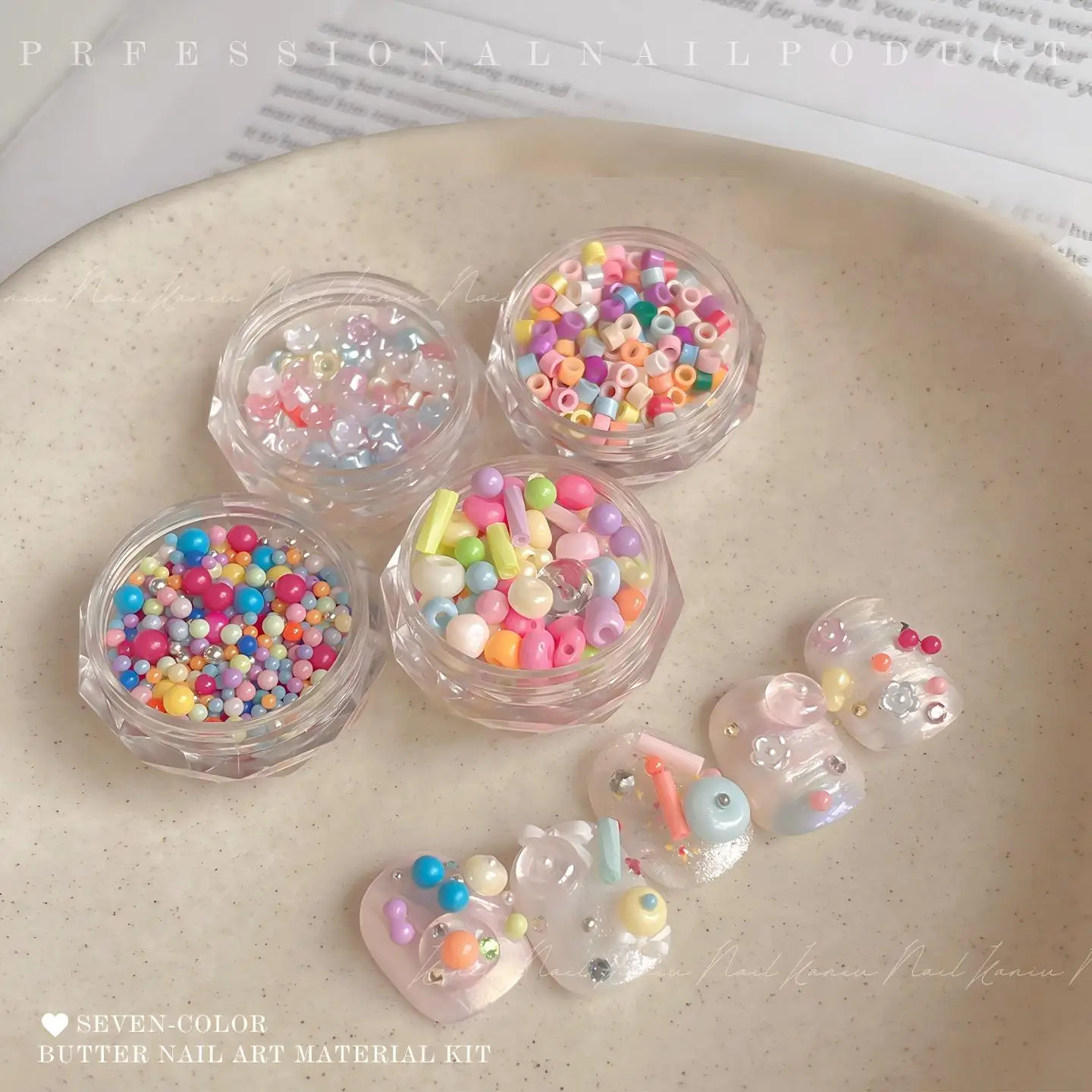 1 Box Colorful Beads Dopamine Mix Color Candies Cake Baking Small Decorations For Necklace Bracelet Nail Art Supplies Accessory